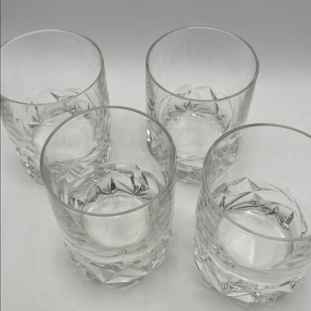 Tiffany & Co. Crystal Rock Cut Old Fashion Glasses Set of 4